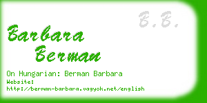 barbara berman business card